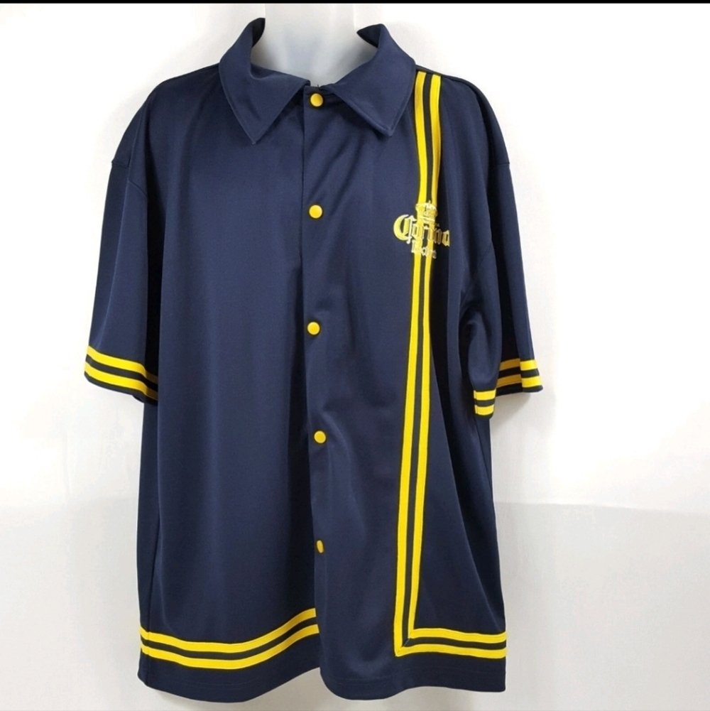 Vintage Corona Extra Beer Baseball Jersey Shirt Full Snap Calhoun Mens M - Picture 1 of 3